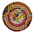 Richmond Football Club Spare Tire Cover Indigenous Monochrome Dot Art Mascot Style
