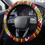 Richmond Football Club Steering Wheel Cover Indigenous Monochrome Dot Art Mascot Style
