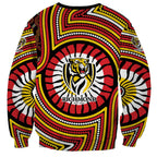 Richmond Football Club Sweatshirt Indigenous Monochrome Dot Art Mascot Style