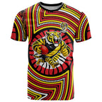 Richmond Football Club T Shirt Indigenous Monochrome Dot Art Mascot Style