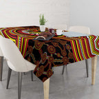 Richmond Football Club Tablecloth Indigenous Monochrome Dot Art Mascot Style