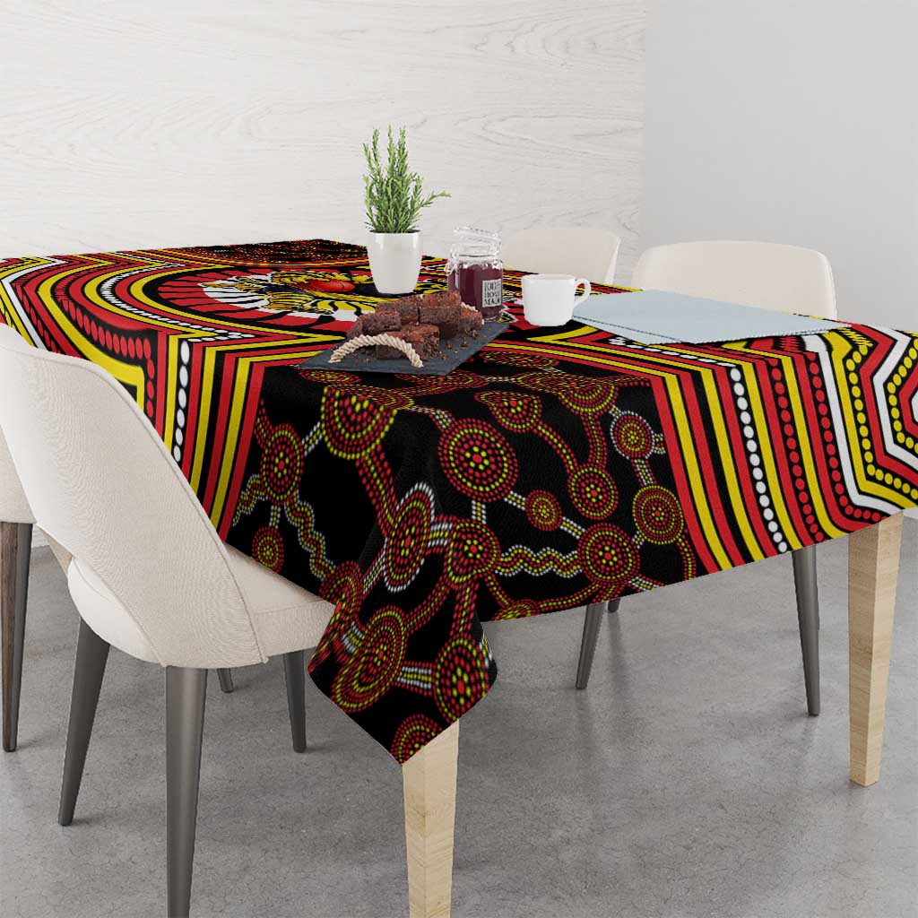 Richmond Football Club Tablecloth Indigenous Monochrome Dot Art Mascot Style