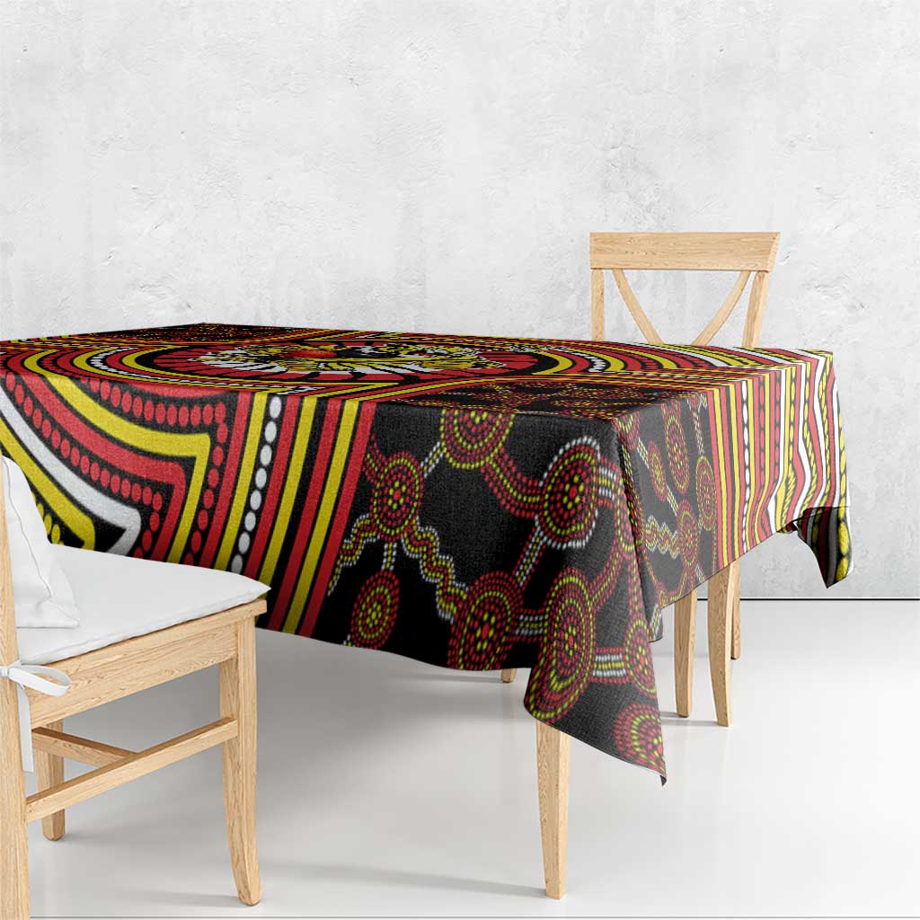 Richmond Football Club Tablecloth Indigenous Monochrome Dot Art Mascot Style