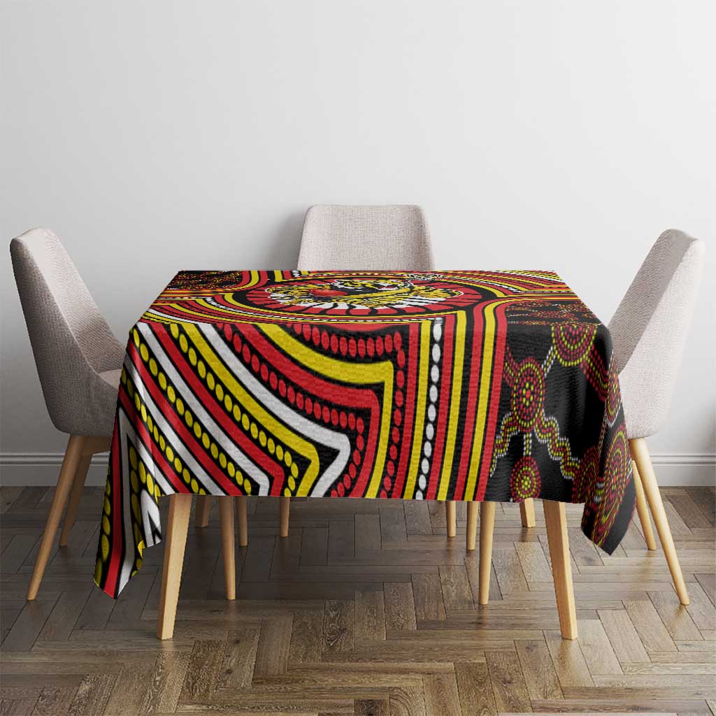 Richmond Football Club Tablecloth Indigenous Monochrome Dot Art Mascot Style