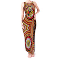 Richmond Football Club Tank Maxi Dress Indigenous Monochrome Dot Art Mascot Style