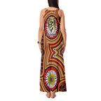Richmond Football Club Tank Maxi Dress Indigenous Monochrome Dot Art Mascot Style