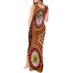 Richmond Football Club Tank Maxi Dress Indigenous Monochrome Dot Art Mascot Style