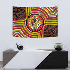 Richmond Football Club Tapestry Indigenous Monochrome Dot Art Mascot Style