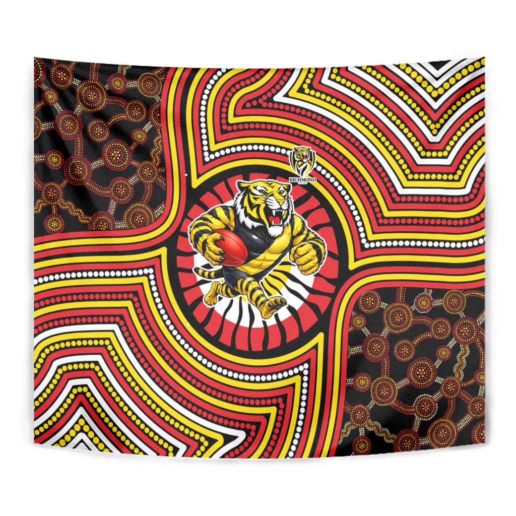 Richmond Football Club Tapestry Indigenous Monochrome Dot Art Mascot Style