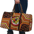 Richmond Football Club Travel Bag Indigenous Monochrome Dot Art Mascot Style