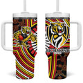 Richmond Football Club Tumbler With Handle Indigenous Monochrome Dot Art Mascot Style