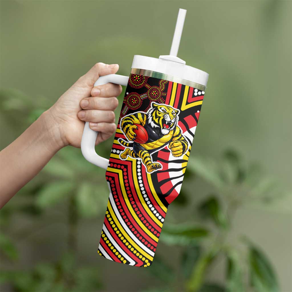 Richmond Football Club Tumbler With Handle Indigenous Monochrome Dot Art Mascot Style