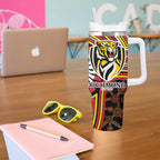 Richmond Football Club Tumbler With Handle Indigenous Monochrome Dot Art Mascot Style