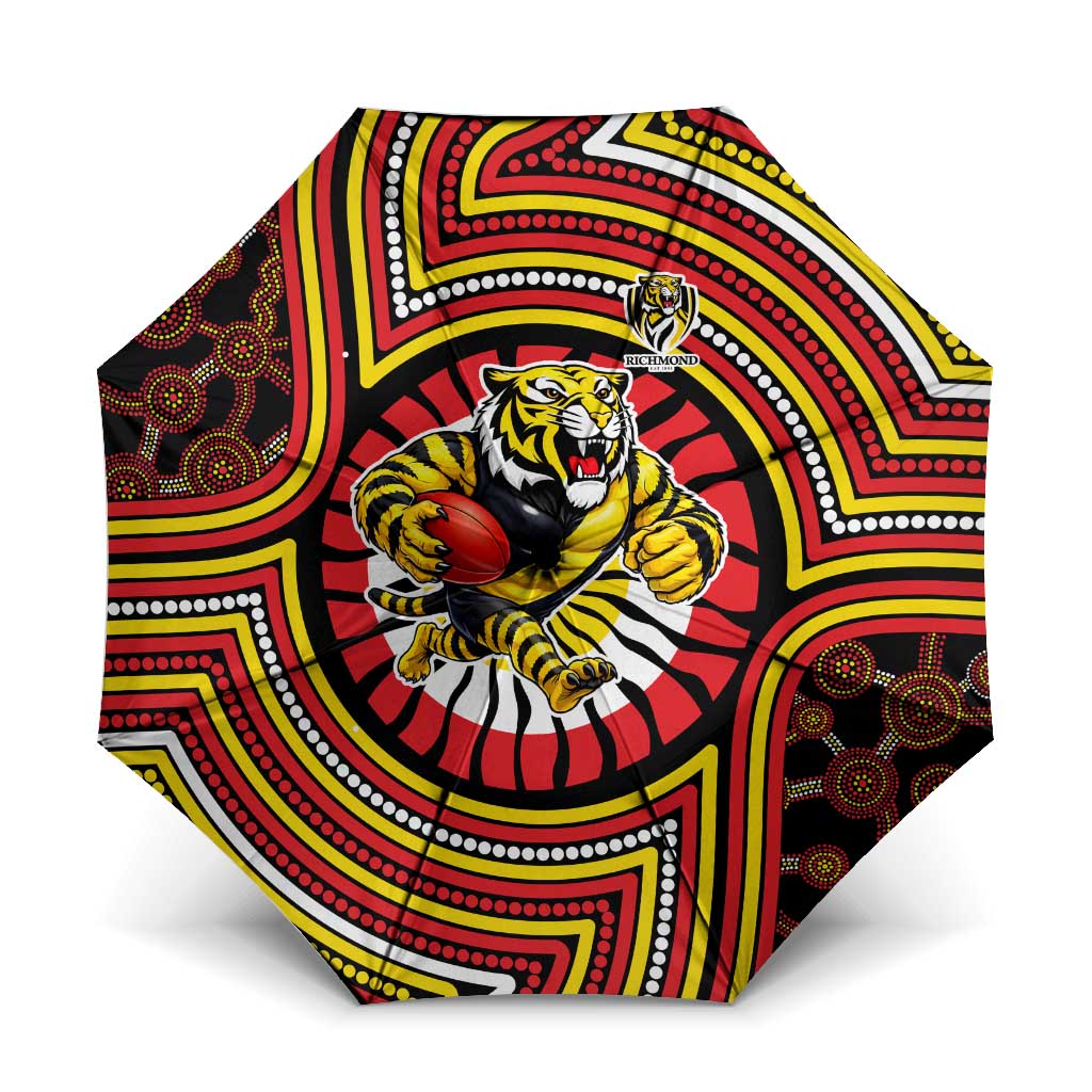 Richmond Football Club Umbrella Indigenous Monochrome Dot Art Mascot Style