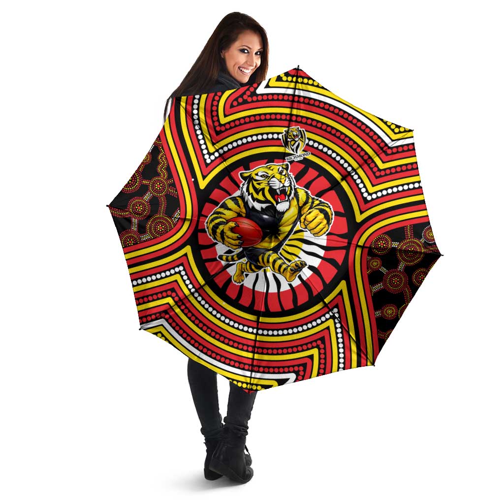 Richmond Football Club Umbrella Indigenous Monochrome Dot Art Mascot Style