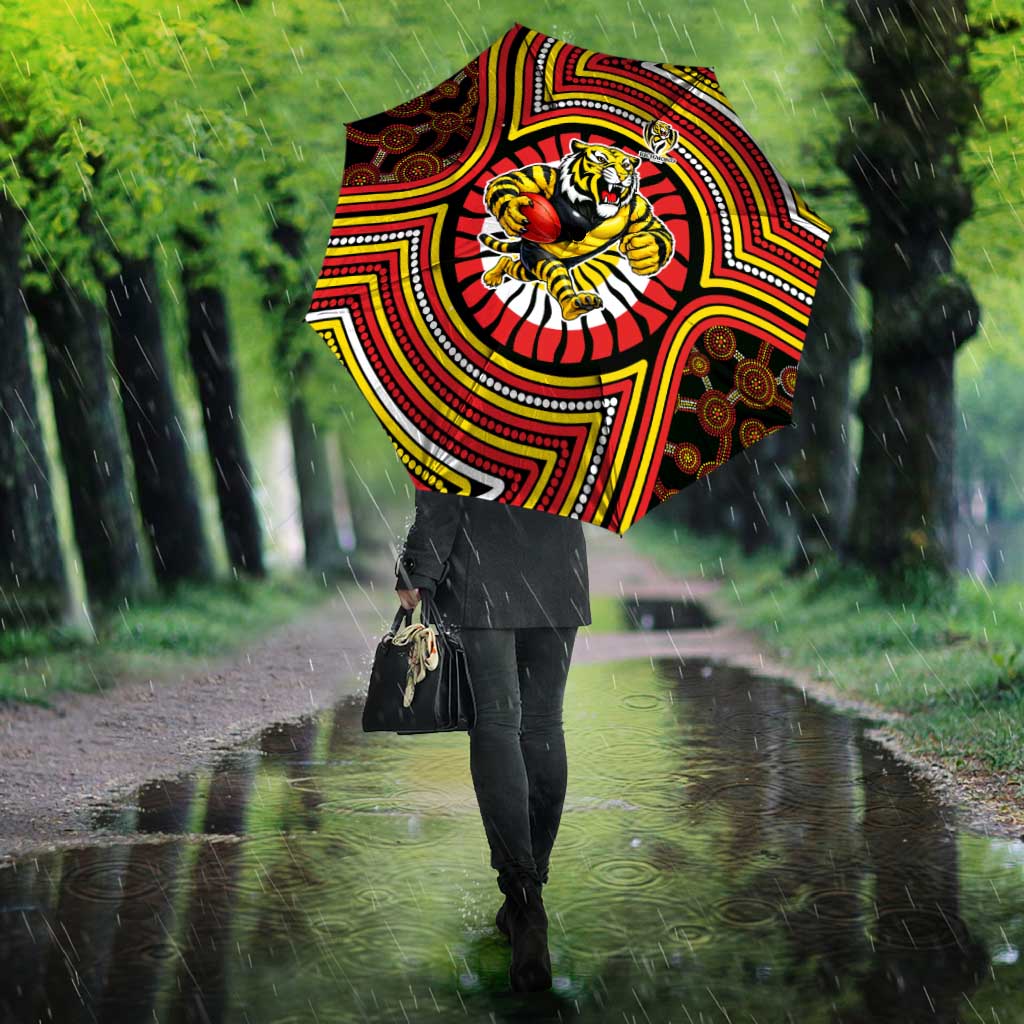 Richmond Football Club Umbrella Indigenous Monochrome Dot Art Mascot Style