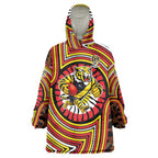 Richmond Football Club Wearable Blanket Hoodie Indigenous Monochrome Dot Art Mascot Style