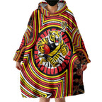 Richmond Football Club Wearable Blanket Hoodie Indigenous Monochrome Dot Art Mascot Style