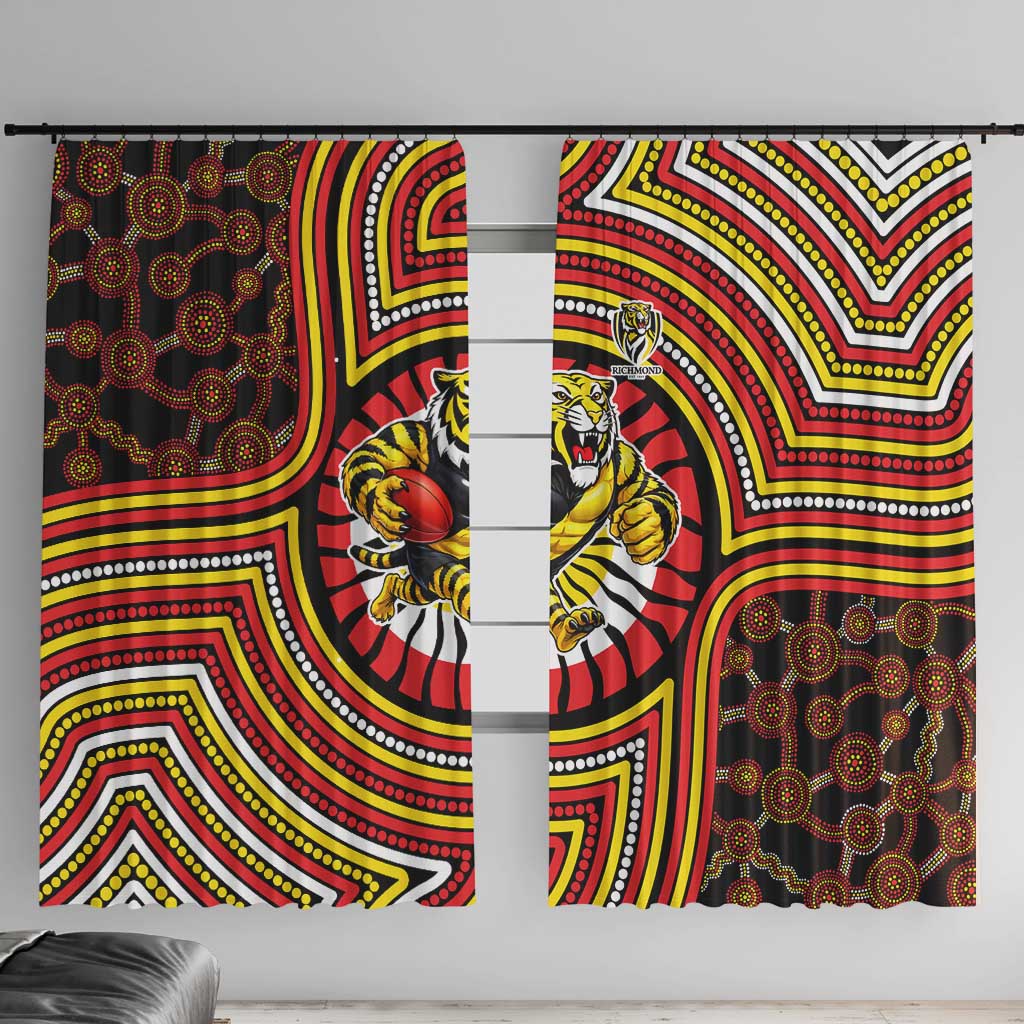 Richmond Football Club Window Curtain Indigenous Monochrome Dot Art Mascot Style