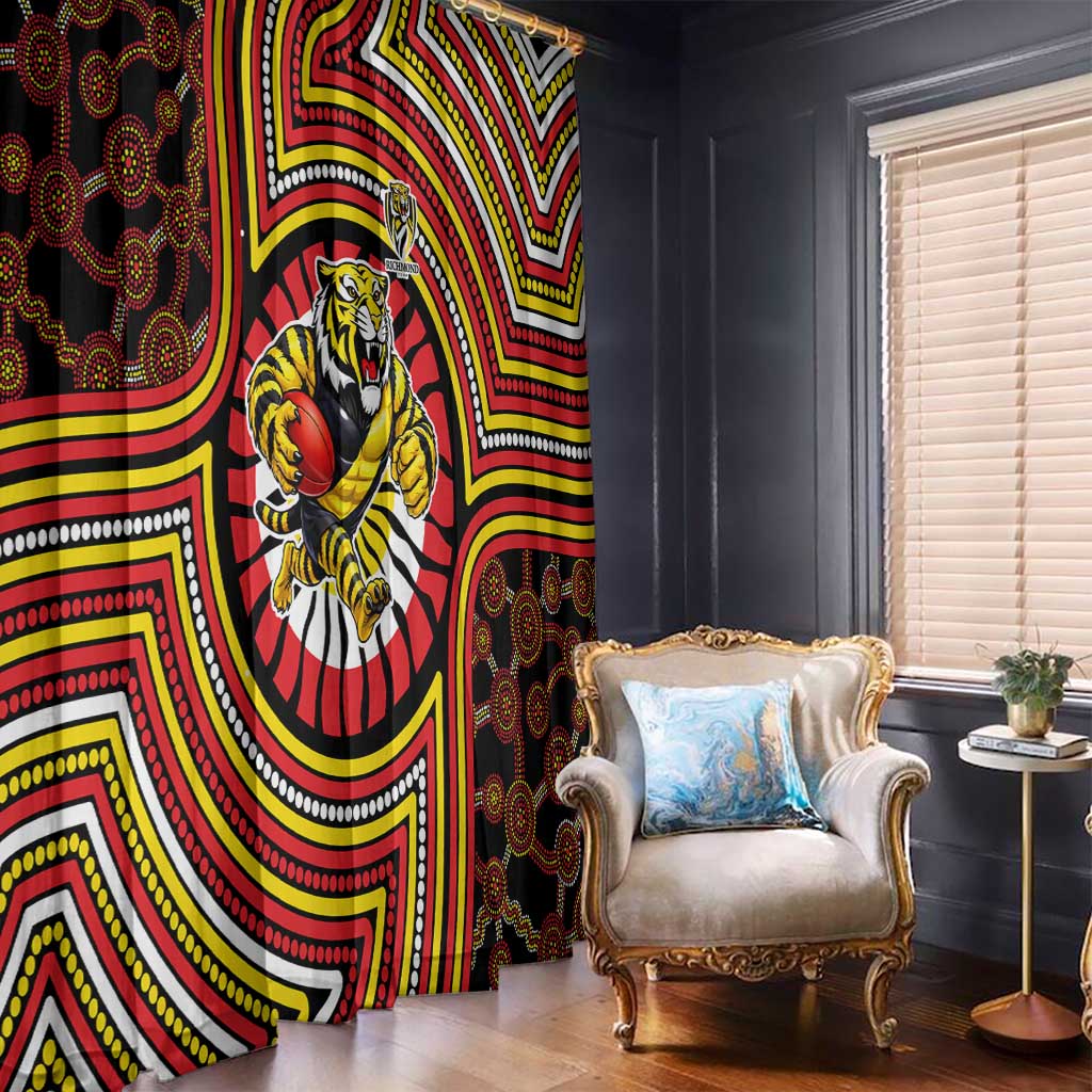 Richmond Football Club Window Curtain Indigenous Monochrome Dot Art Mascot Style