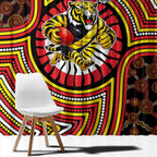 Richmond Football Club Window Curtain Indigenous Monochrome Dot Art Mascot Style