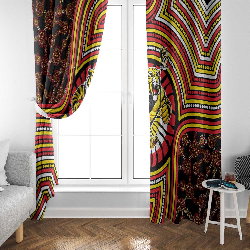 Richmond Football Club Window Curtain Indigenous Monochrome Dot Art Mascot Style