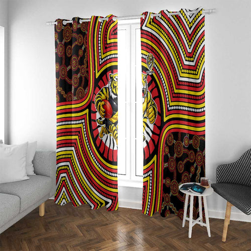 Richmond Football Club Window Curtain Indigenous Monochrome Dot Art Mascot Style