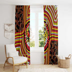 Richmond Football Club Window Curtain Indigenous Monochrome Dot Art Mascot Style