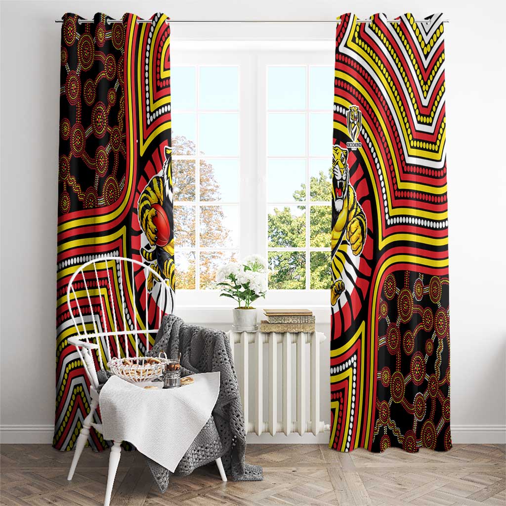 Richmond Football Club Window Curtain Indigenous Monochrome Dot Art Mascot Style