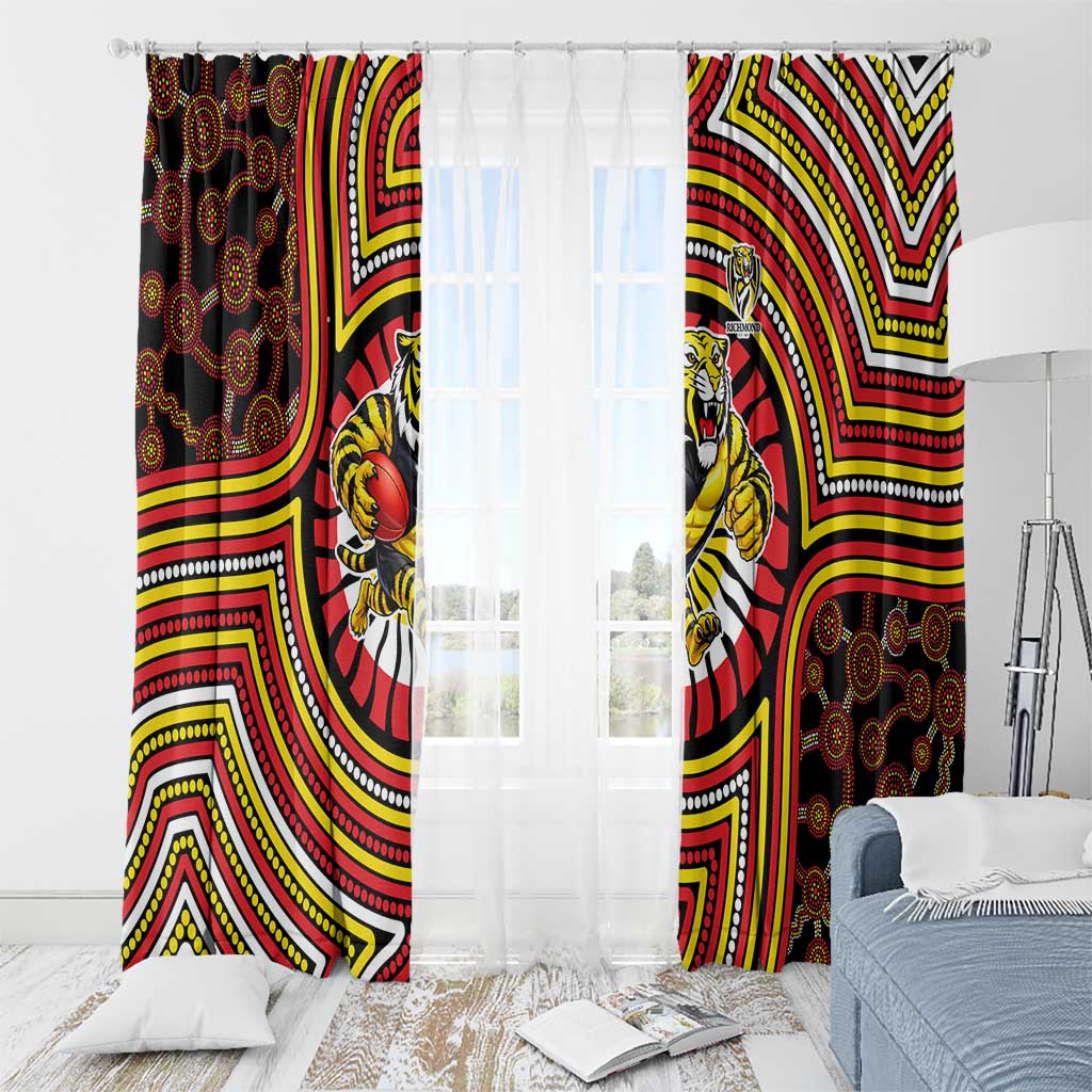 Richmond Football Club Window Curtain Indigenous Monochrome Dot Art Mascot Style