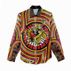 Richmond Football Club Women Casual Shirt Indigenous Monochrome Dot Art Mascot Style