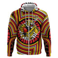 Richmond Football Club Zip Hoodie Indigenous Monochrome Dot Art Mascot Style