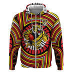 Richmond Football Club Zip Hoodie Indigenous Monochrome Dot Art Mascot Style