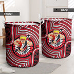 St Kilda Football Club Laundry Basket Indigenous Monochrome Dot Art Mascot Style