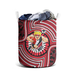 St Kilda Football Club Laundry Basket Indigenous Monochrome Dot Art Mascot Style