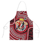 St Kilda Football Club Apron Indigenous Monochrome Dot Art Mascot Style