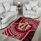St Kilda Football Club Area Rug Indigenous Monochrome Dot Art Mascot Style