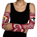 St Kilda Football Club Arm Sleeves Indigenous Monochrome Dot Art Mascot Style