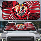 St Kilda Football Club Auto Sun Shade Indigenous Monochrome Dot Art Mascot Style