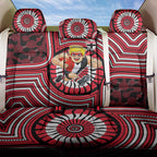 St Kilda Football Club Back Car Seat Cover Indigenous Monochrome Dot Art Mascot Style