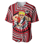 St Kilda Football Club Baseball Jersey Indigenous Monochrome Dot Art Mascot Style