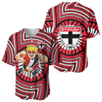 St Kilda Football Club Baseball Jersey Indigenous Monochrome Dot Art Mascot Style