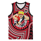 St Kilda Football Club Basketball Jersey Indigenous Monochrome Dot Art Mascot Style