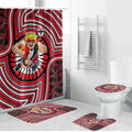 St Kilda Football Club Bathroom Set Indigenous Monochrome Dot Art Mascot Style