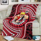 St Kilda Football Club Blanket Indigenous Monochrome Dot Art Mascot Style