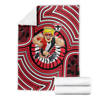 St Kilda Football Club Blanket Indigenous Monochrome Dot Art Mascot Style
