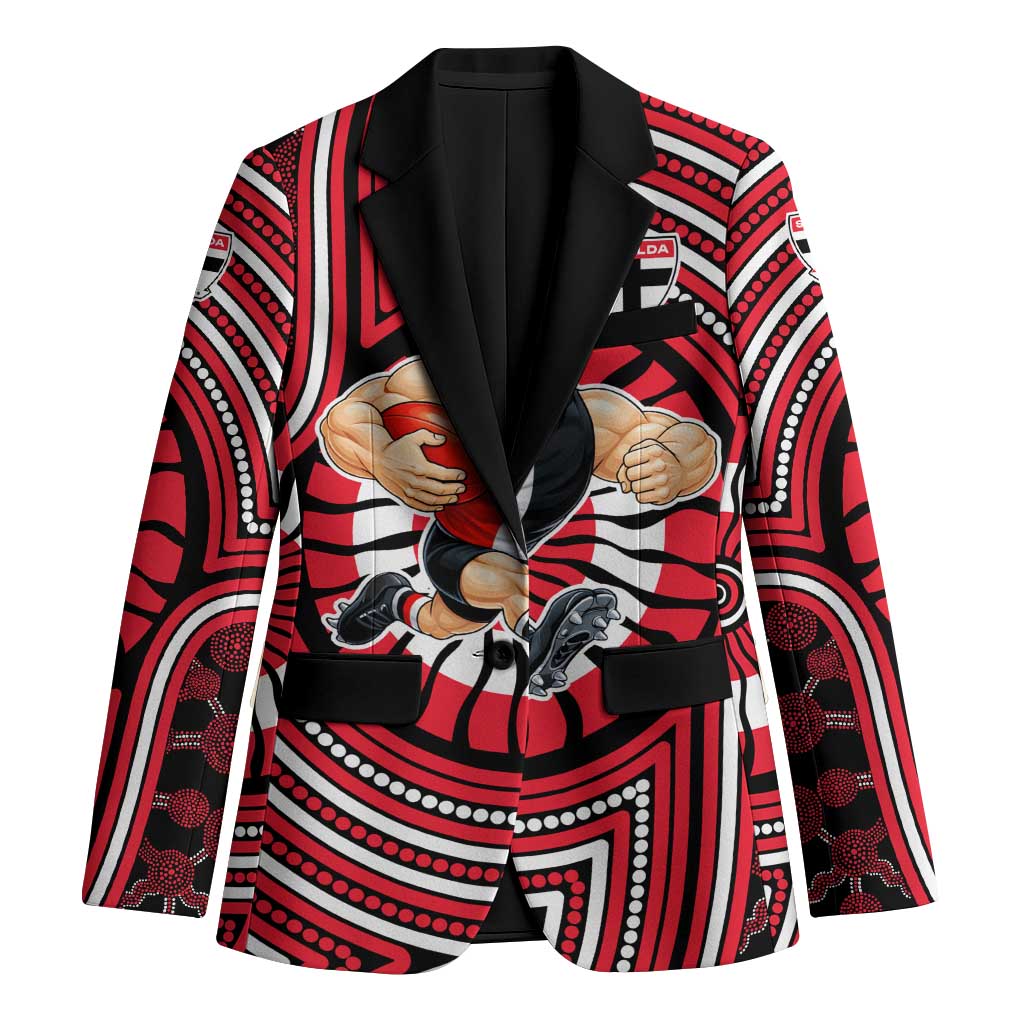 St Kilda Football Club Blazer Indigenous Monochrome Dot Art Mascot Style