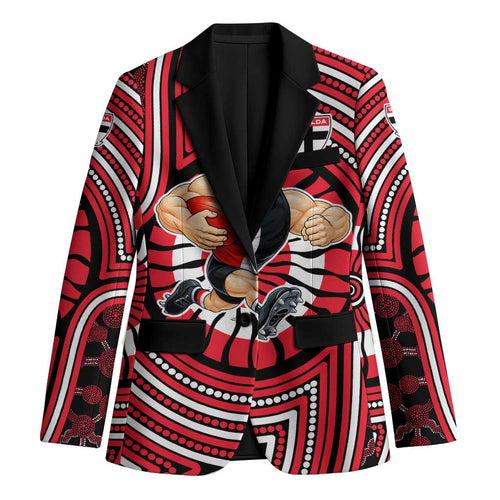 St Kilda Football Club Blazer Indigenous Monochrome Dot Art Mascot Style