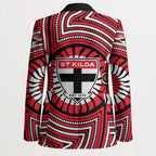 St Kilda Football Club Blazer Indigenous Monochrome Dot Art Mascot Style