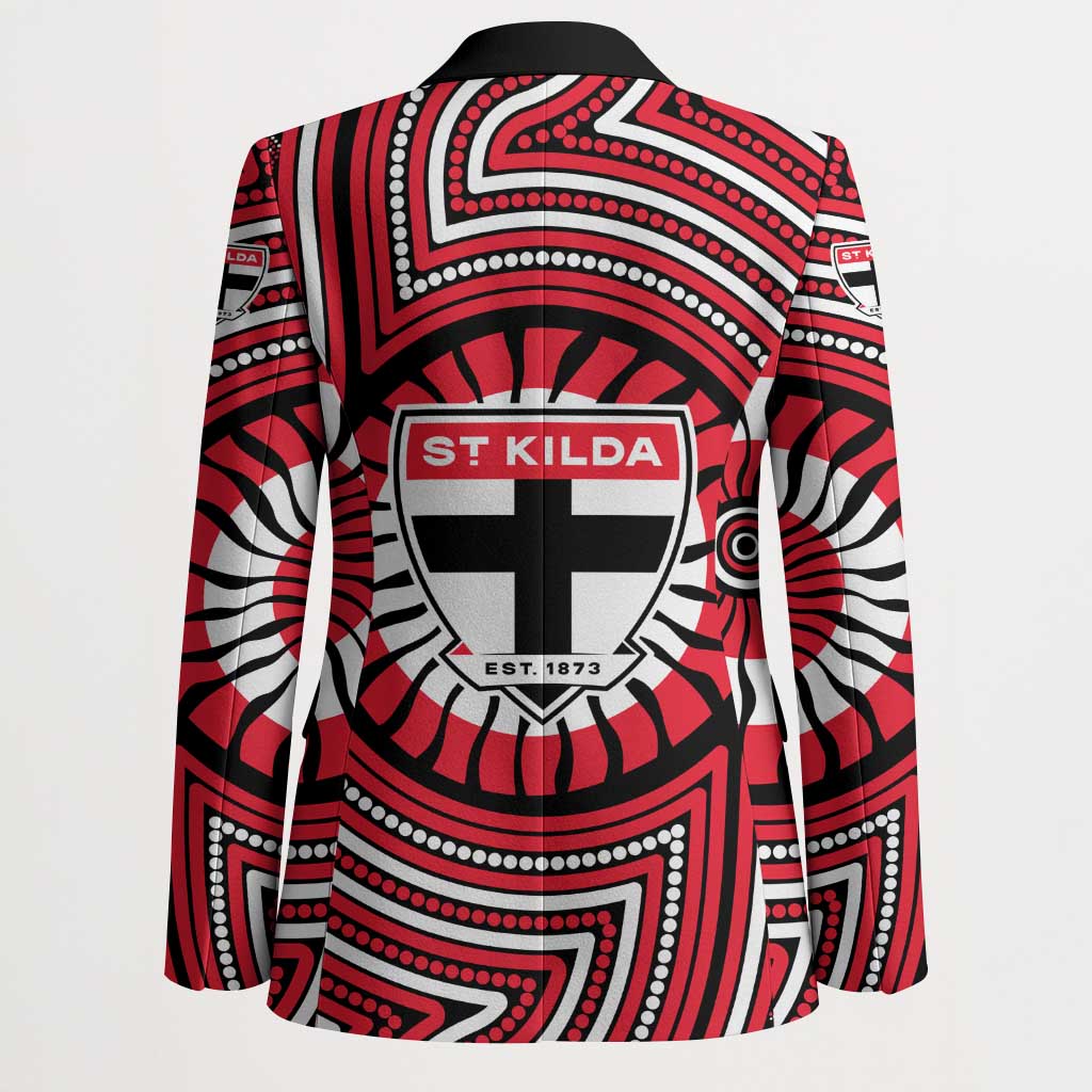 St Kilda Football Club Blazer Indigenous Monochrome Dot Art Mascot Style